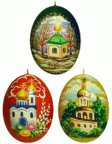 Свеча яйцо пасхальное среднее "Церквушки"