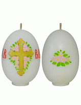 Свеча яйцо пасхальное белое с крестом